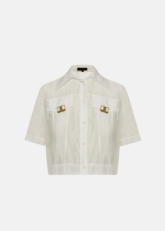 Sheer cropped shirt