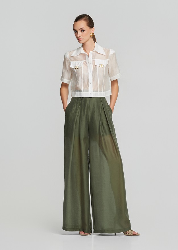 Sheer cropped shirt