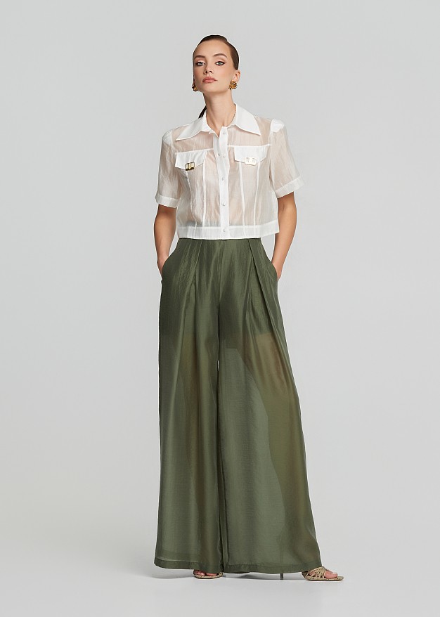 Sheer cropped shirt