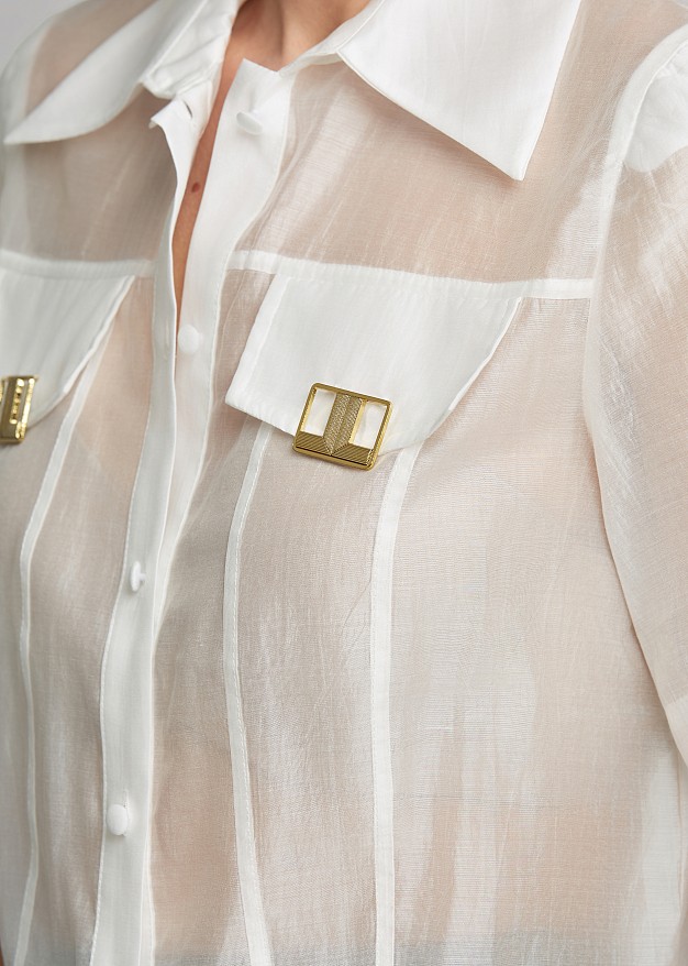 Sheer cropped shirt