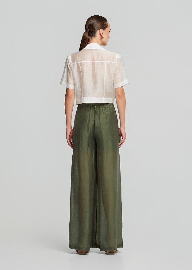 Sheer cropped shirt