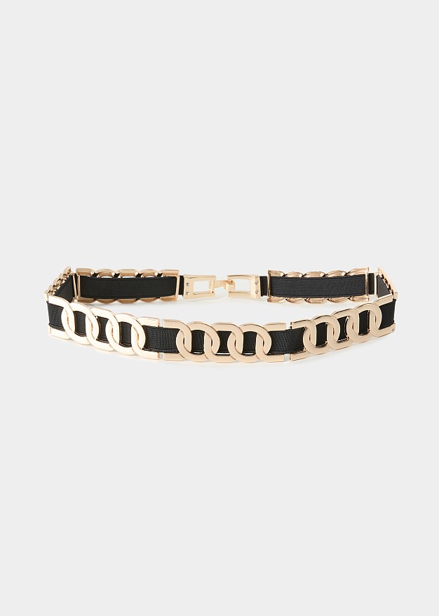 Belt with gold-tone metal details