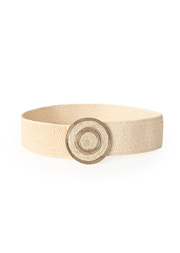 Belt with a straw-look finish