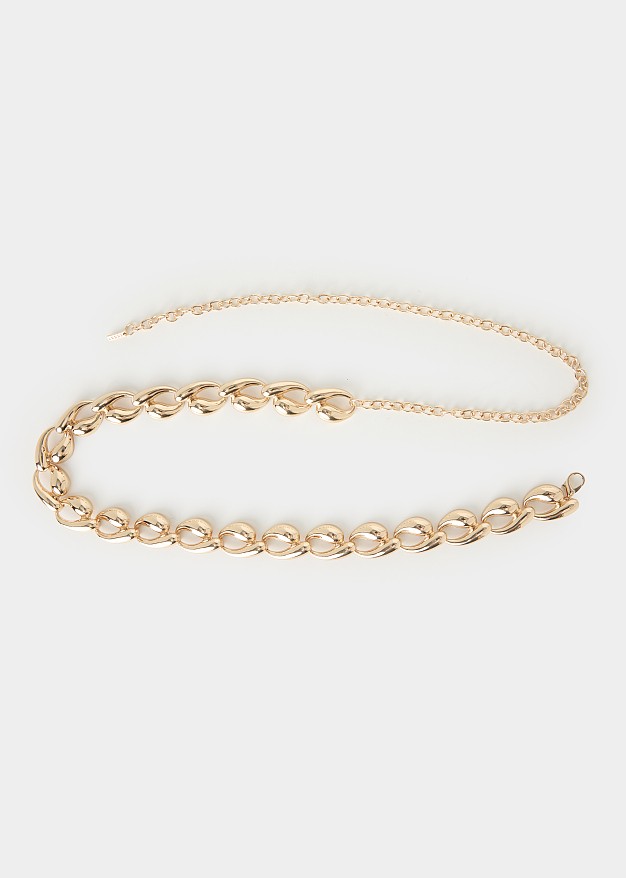 Adjustable gold-tone chain belt