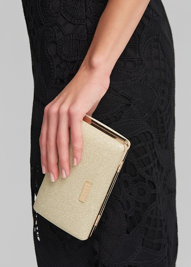 Metallic clutch bag