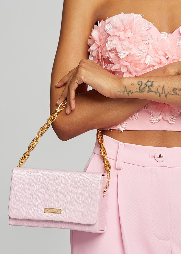 Metallic clutch box bag
