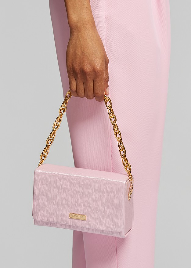 Metallic clutch box bag
