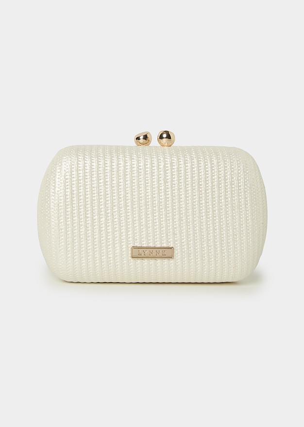 Woven look clutch bag