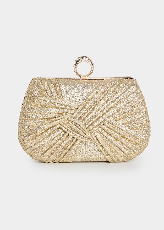 Metallic clutch in gold