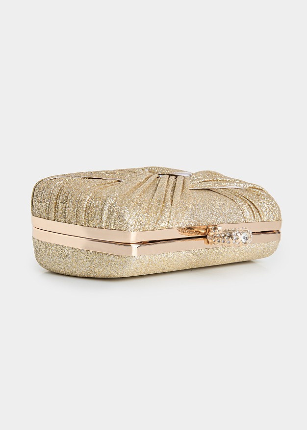 Metallic clutch in gold