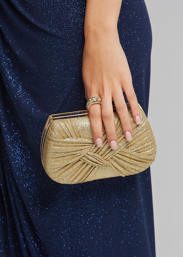 Metallic clutch in gold