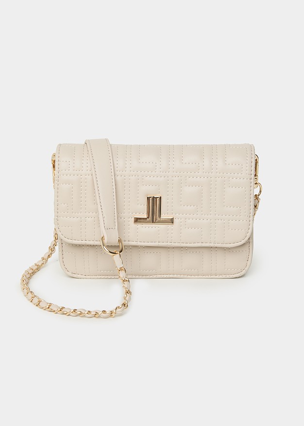 Quilted shoulder bag in leather-look