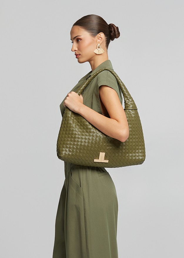 Large woven shoulder bag