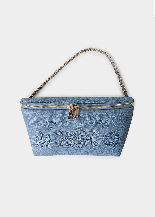 Denim waist bag with detail