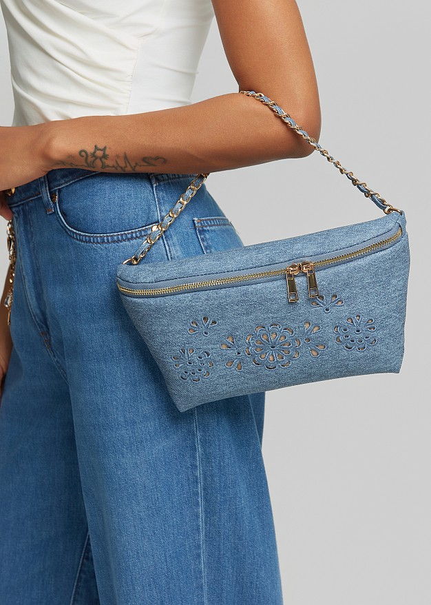 Denim waist bag with detail