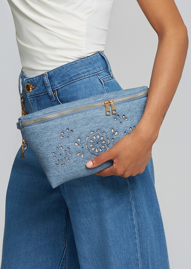 Denim waist bag with detail