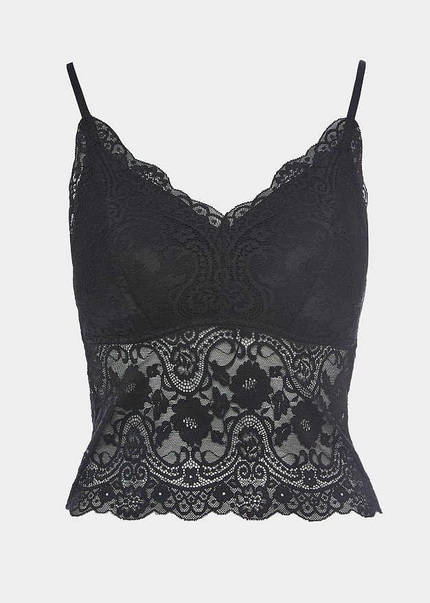 Lace bralette with open back