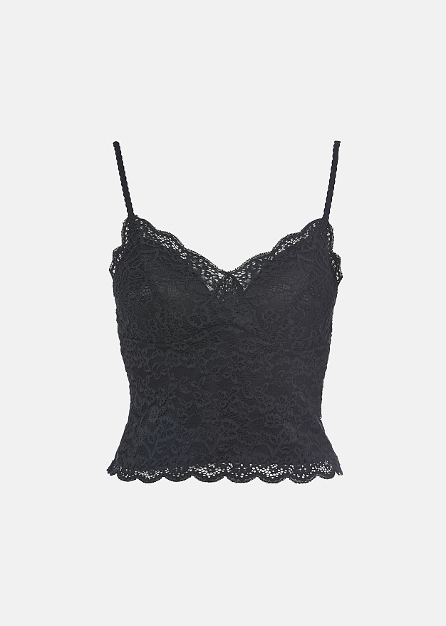 Lace bralette with wavy straps