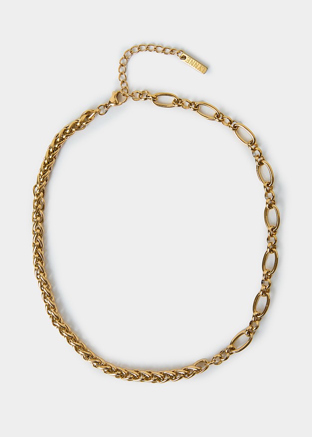 Stainless steel chain with a mixed-link design