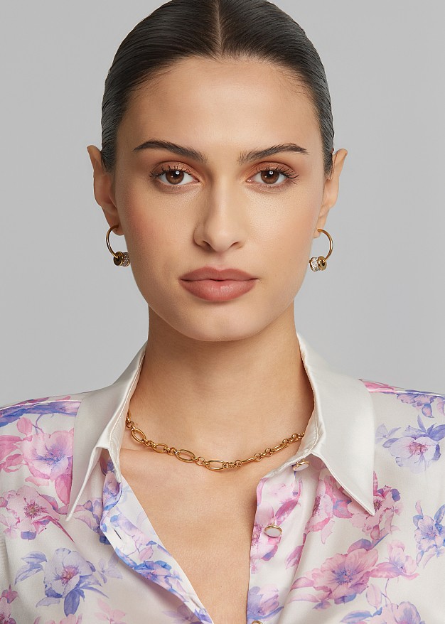 Stainless steel chain with a mixed-link design | LYNNE