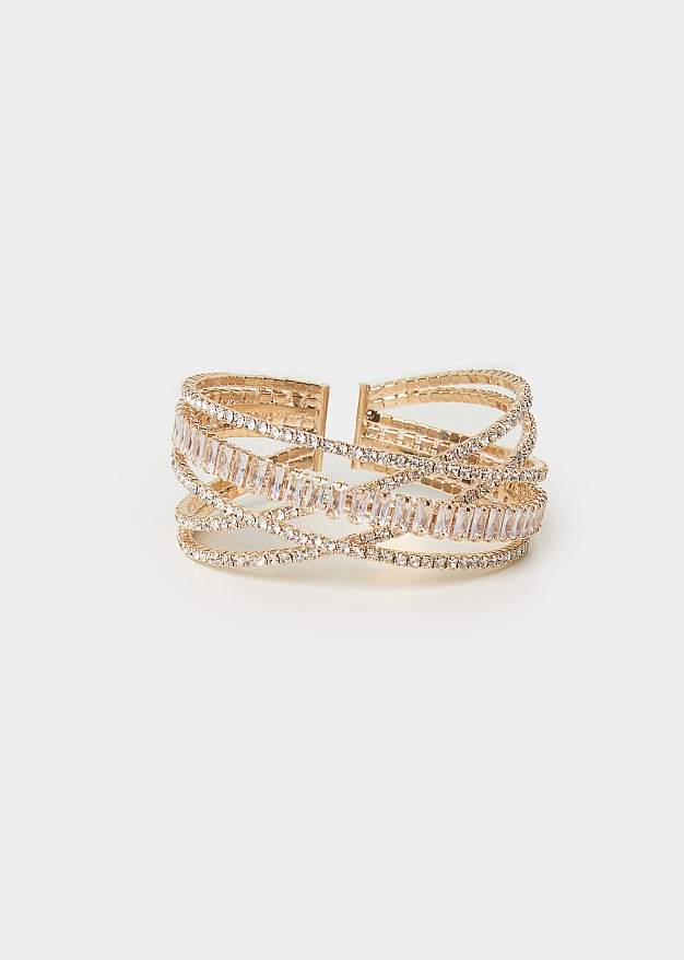 Gold-tone crisscross cuff