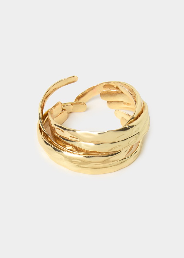Set of 6 bangles cuffs in golden look