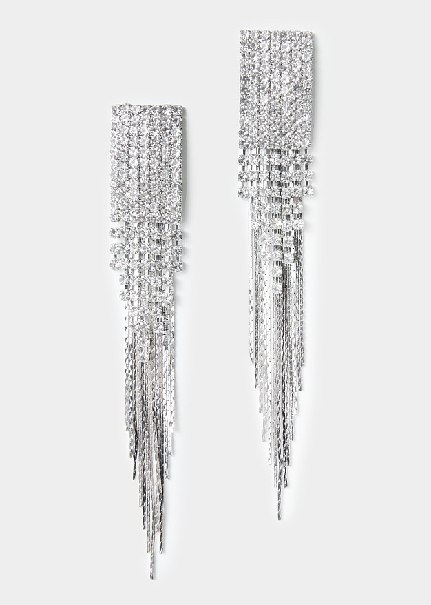 Rhinestone earrings in rain drop