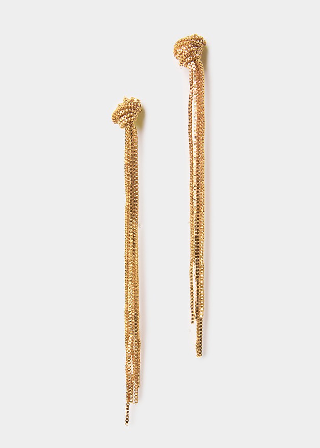Gold-tone knot drop earrings