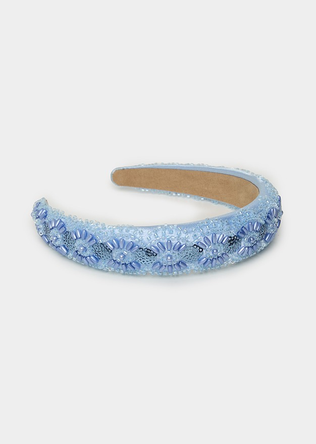 Beaded and rhinestone headband