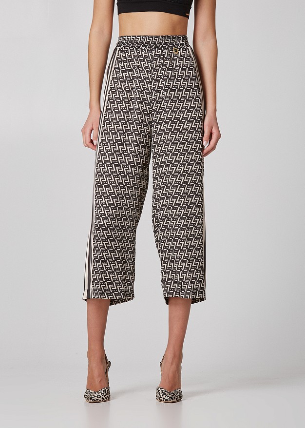 Printed trousers with geometric print