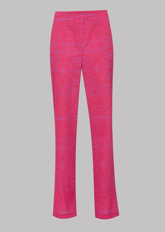 Satin look trousers with paisley print