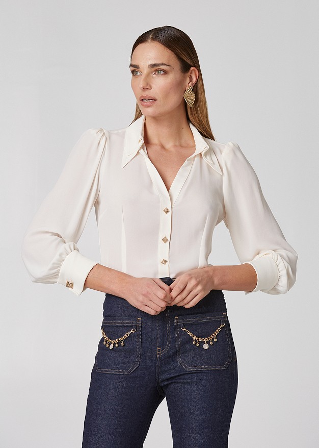 Shirt with double collar