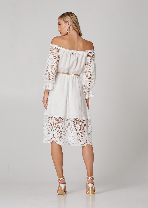 Off shoulder dress with lace details