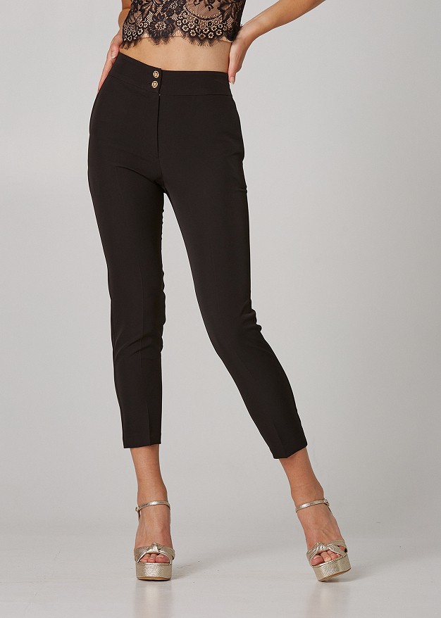 High waisted cigarette trousers
