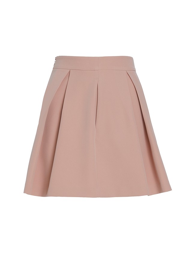 Pleated mini cloth skirt