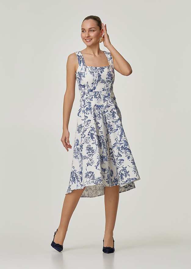 Floral printed dress with side pockets