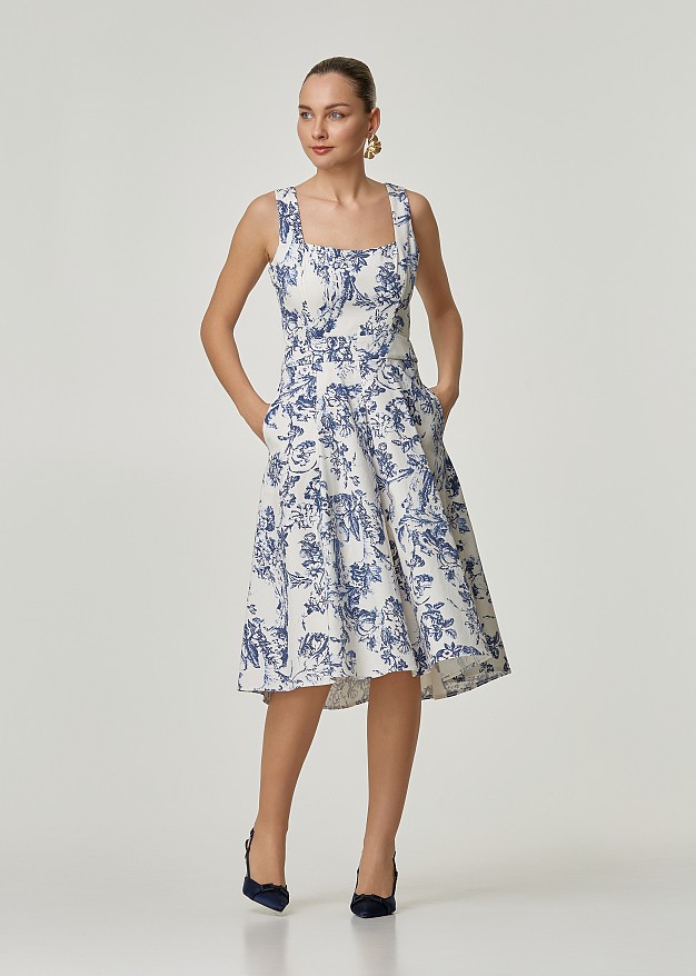 Floral printed dress with side pockets