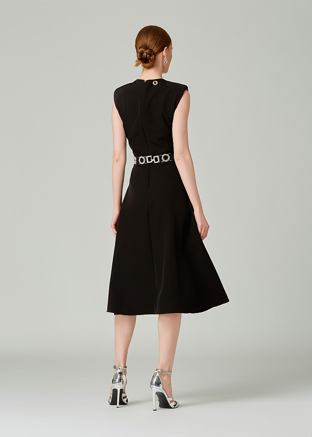 Cloche dress with transparented cut outs