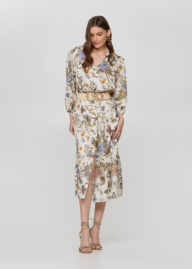 Camisole printed floral dress in satin look