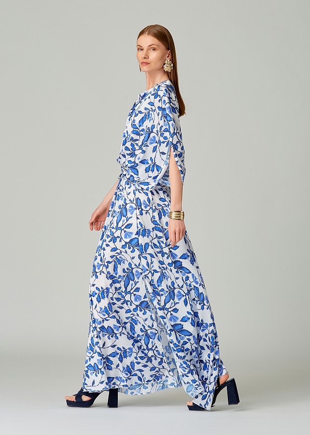 Maxi printed floral dress with side splits