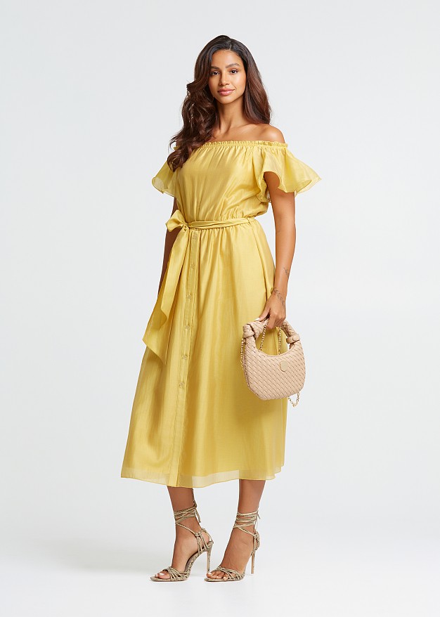 Off shoulder dress with ruffles