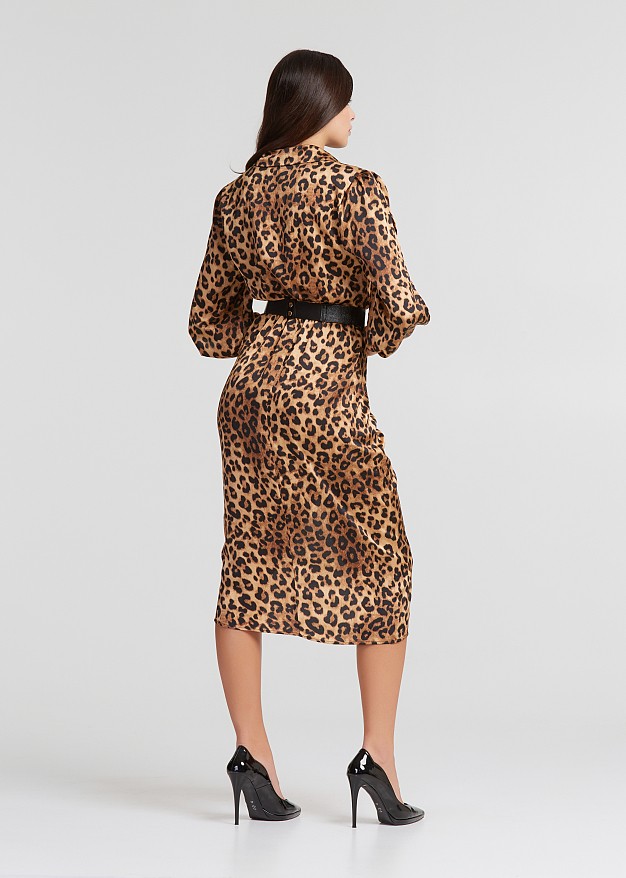 Rochie midi cu print leopard