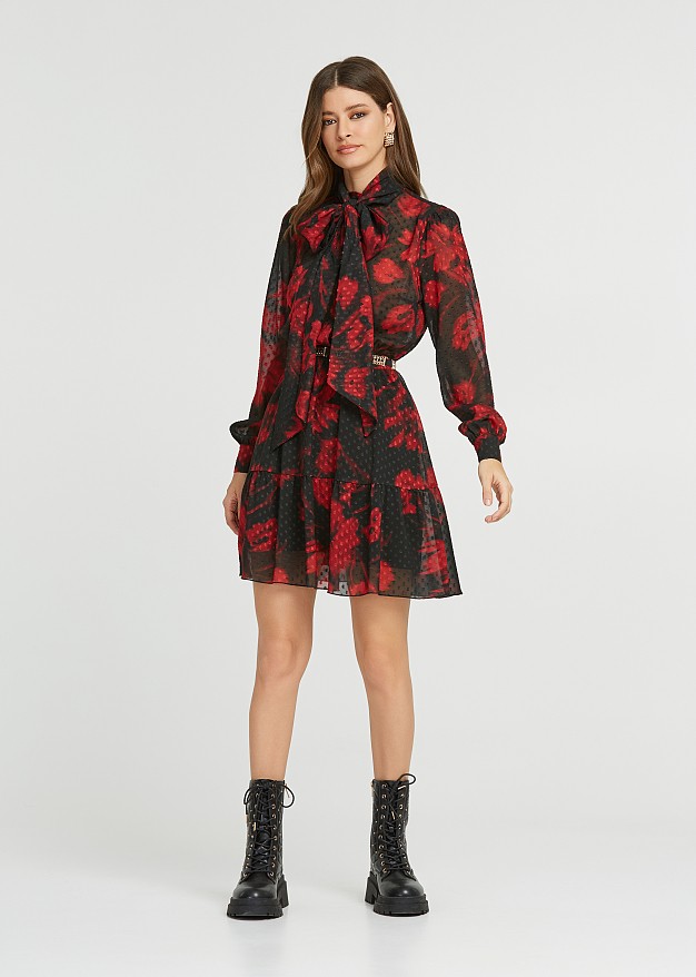 Rochie scurtă cu print floral