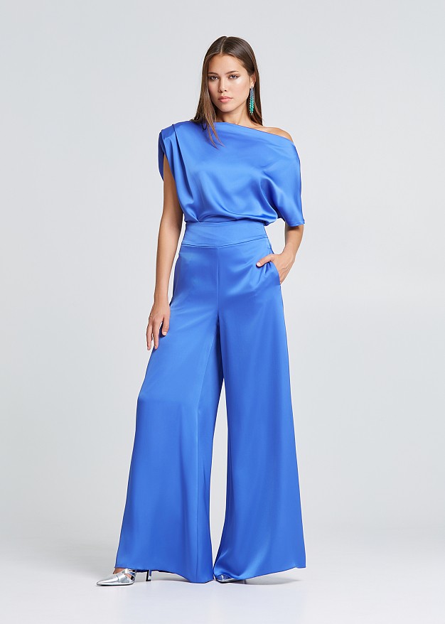 Highwaisted trousers in satin look