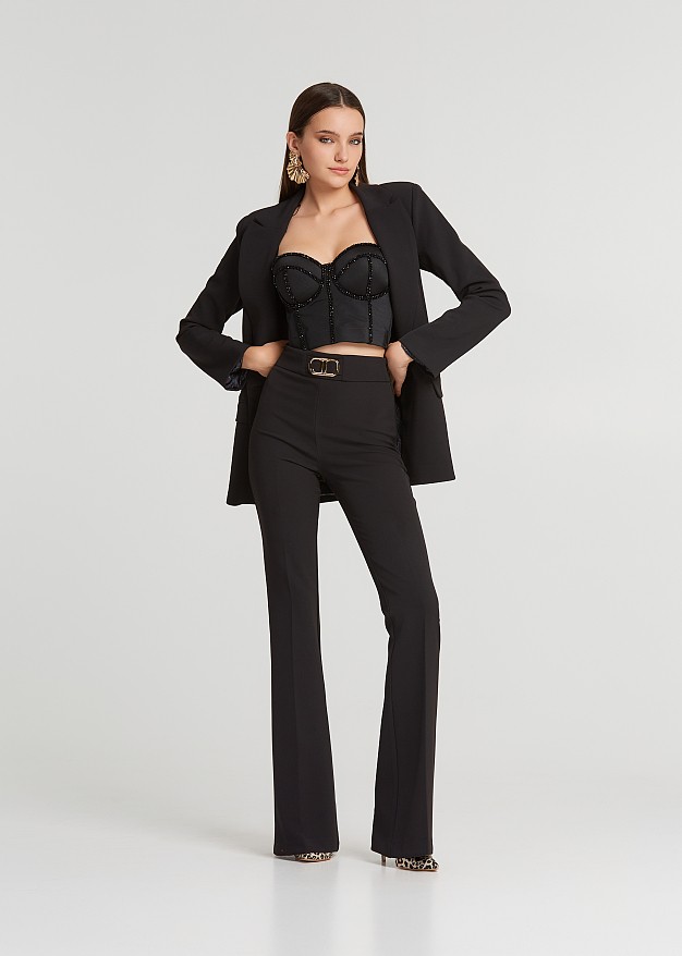 High waisted bell trousers