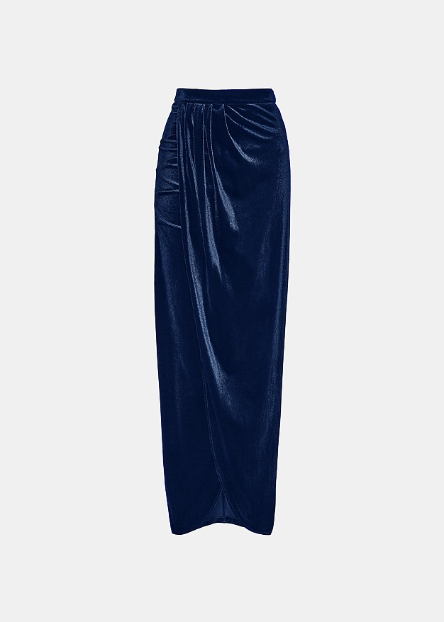 Maxi skirt with velour look