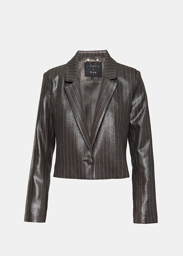 Short striped foil blazer