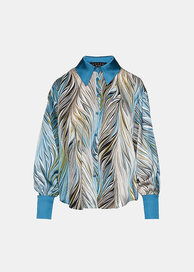 Printed shirt in satin look