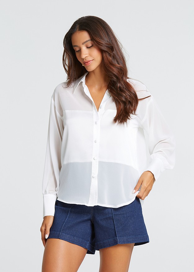 Muslin shirt with transparency