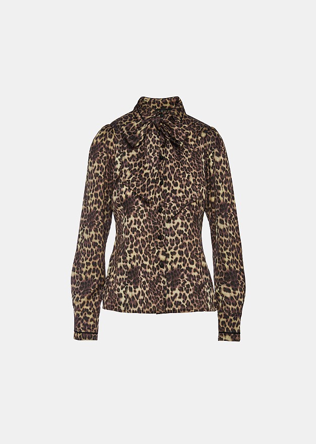 Animal print shirt with knot